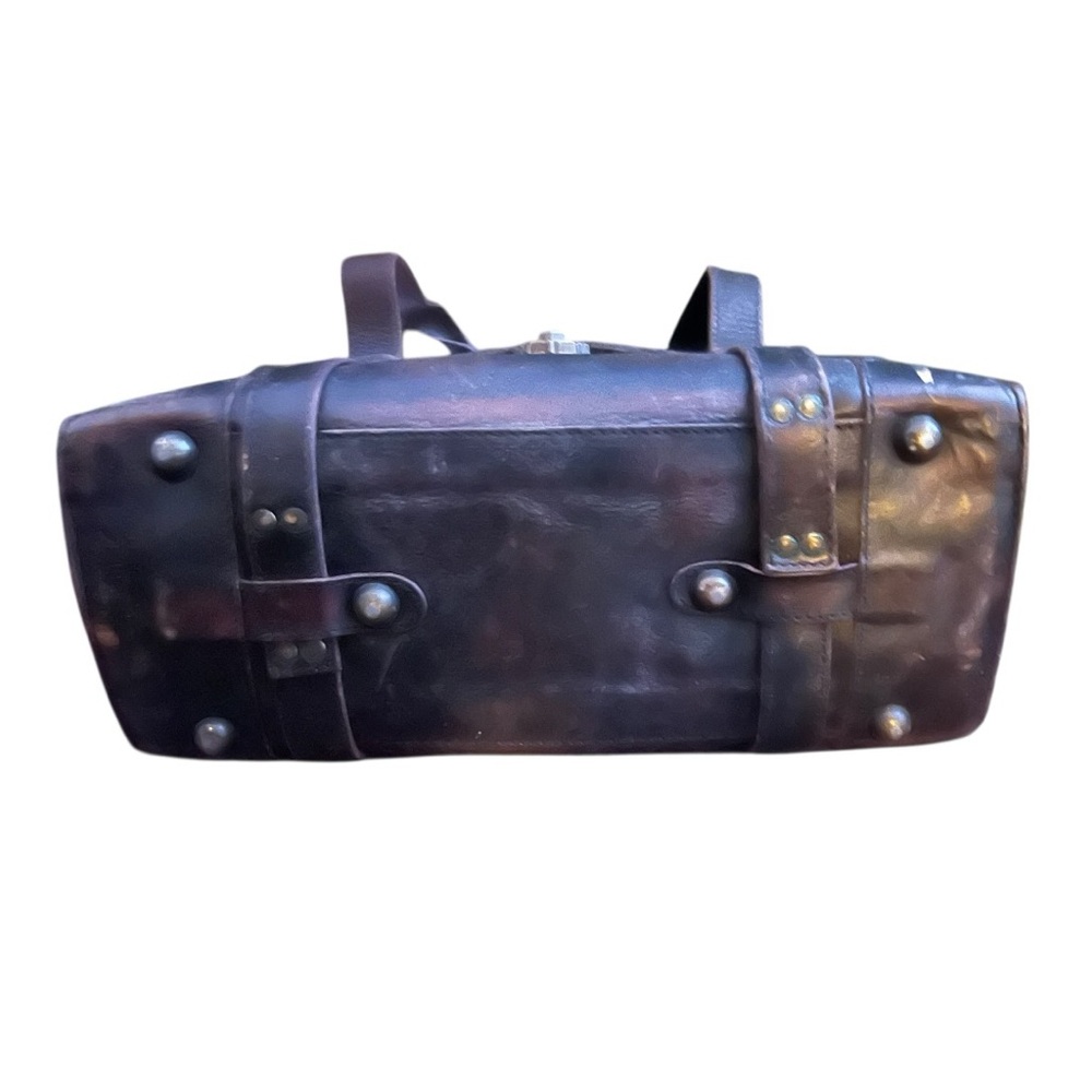 Will Leather Goods Vintage Distressed Leather Briefcase Messenger Bag Satchel - Picture 4 of 7